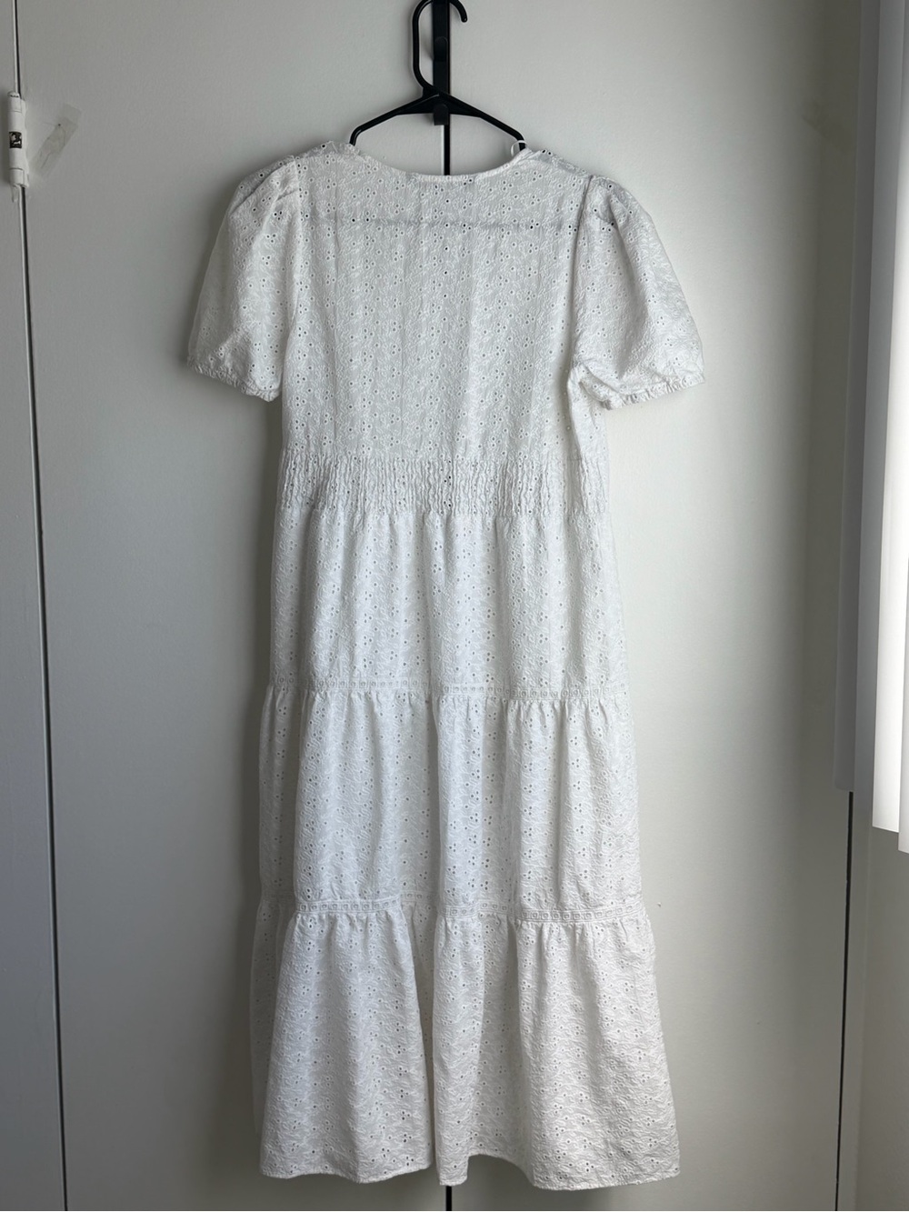 Zara White Eyelet Tiered Maxi Dress - Picture 2 of 5